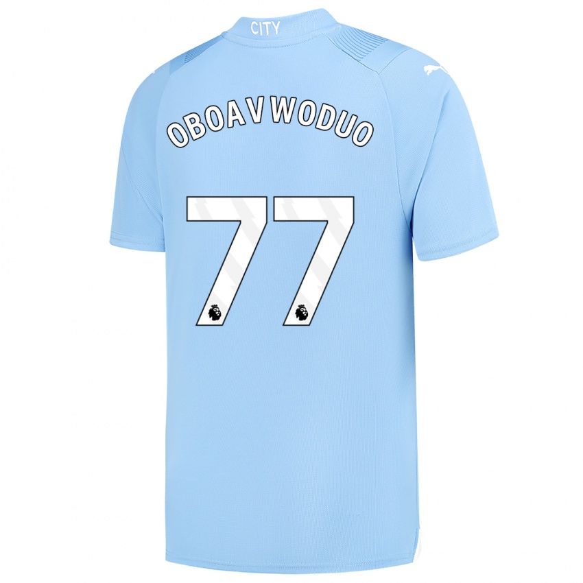 Niño Camiseta Justin Oboavwoduo #77 Azul Claro 1ª Equipación 2023/24 La Camisa Argentina