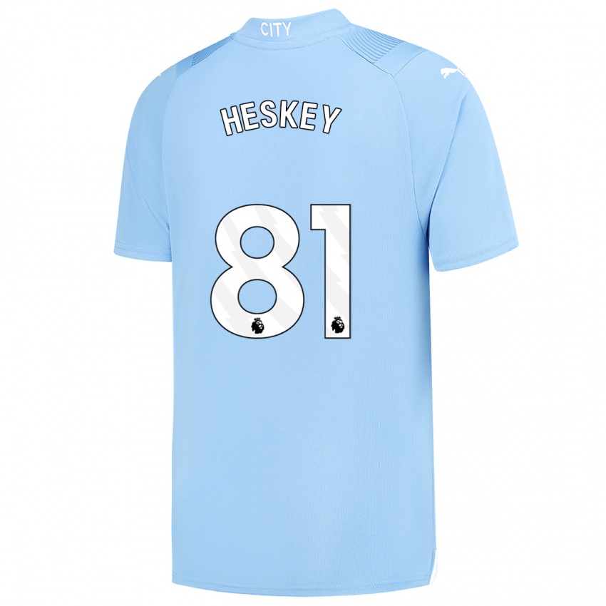 Niño Camiseta Jaden Heskey #81 Azul Claro 1ª Equipación 2023/24 La Camisa Argentina