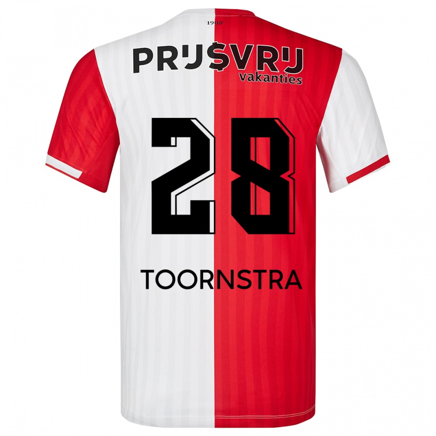 Niño Camiseta Jens Toornstra #28 Rojo Blanco 1ª Equipación 2023/24 La Camisa Argentina