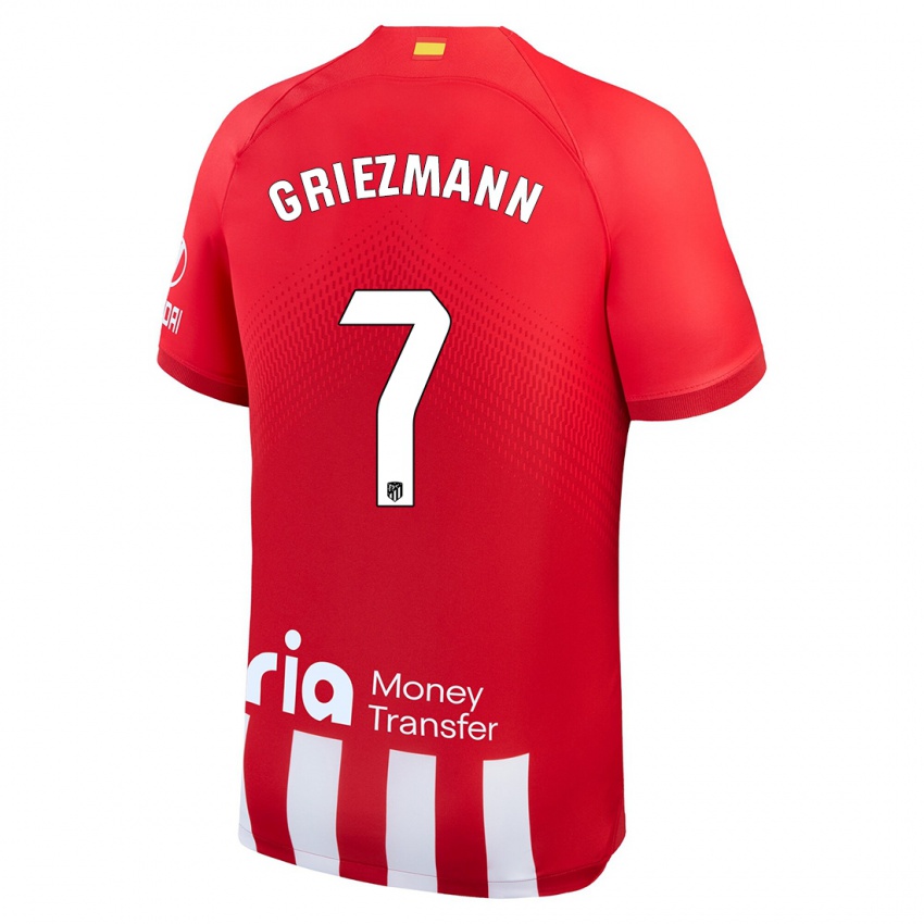 Niño Camiseta Antoine Griezmann #7 Rojo Blanco 1ª Equipación 2023/24 La Camisa Argentina