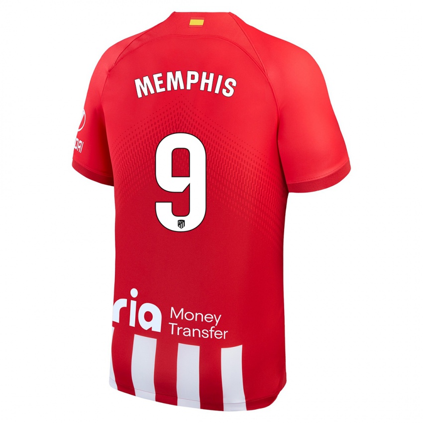 Niño Camiseta Memphis Depay #9 Rojo Blanco 1ª Equipación 2023/24 La Camisa Argentina