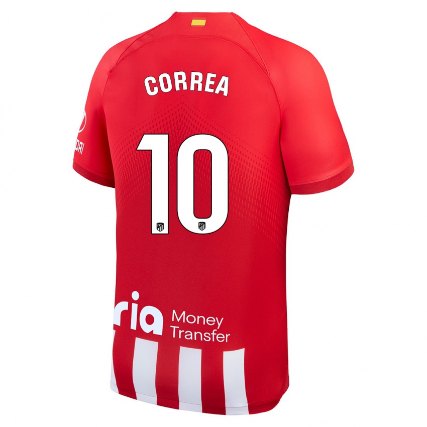 Niño Camiseta Angel Correa #10 Rojo Blanco 1ª Equipación 2023/24 La Camisa Argentina