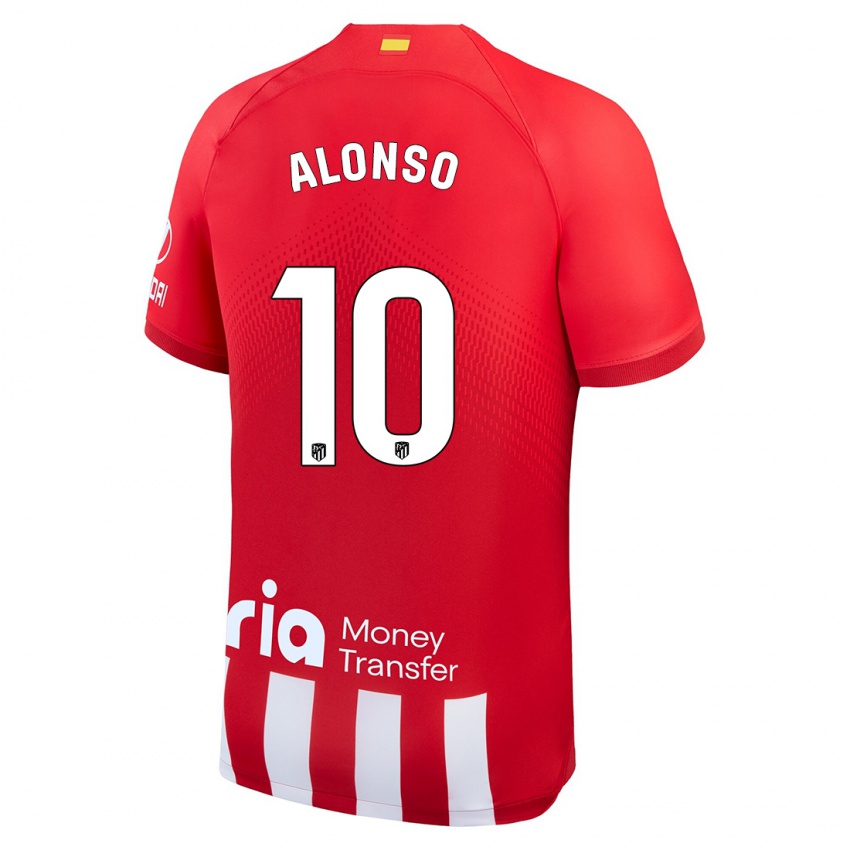Niño Camiseta Javi Alonso #10 Rojo Blanco 1ª Equipación 2023/24 La Camisa Argentina