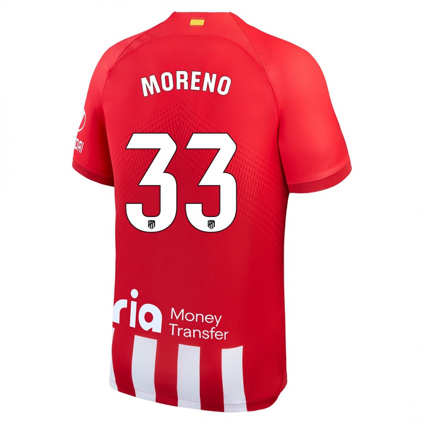 Ni o Camiseta Alberto Moreno 33 Rojo Blanco 1 Equipaci n 2023 24