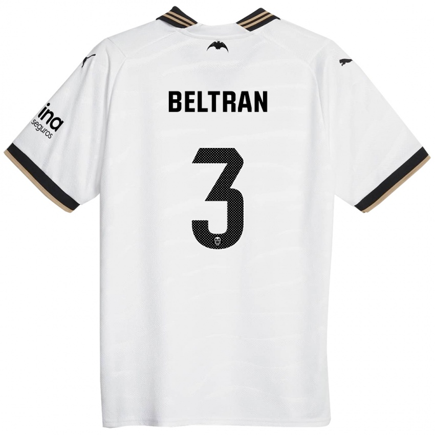 Niño Camiseta Bea Beltran #3 Blanco 1ª Equipación 2023/24 La Camisa Argentina