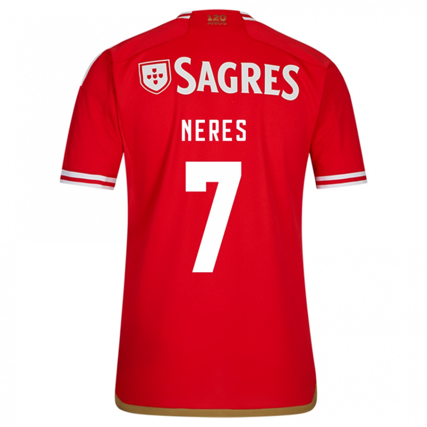 Niño Camiseta David Neres #7 Rojo 1ª Equipación 2023/24 La Camisa Argentina