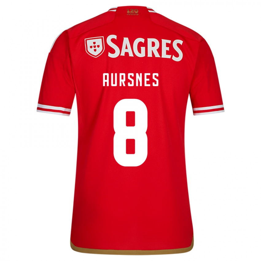 Niño Camiseta Fredrik Aursnes #8 Rojo 1ª Equipación 2023/24 La Camisa Argentina