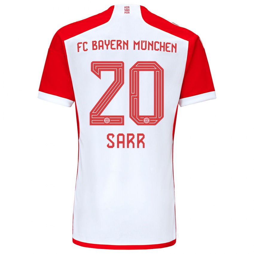 Niño Camiseta Bouna Sarr #20 Rojo Blanco 1ª Equipación 2023/24 La Camisa Argentina