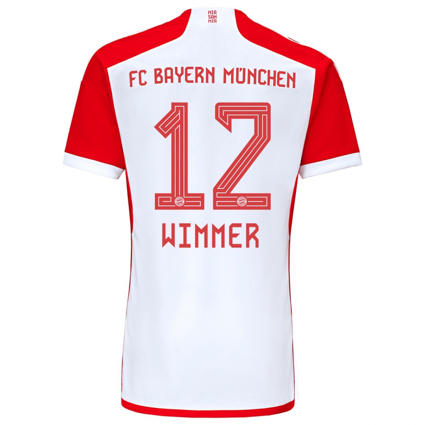 Niño Camiseta Benedikt Wimmer #12 Rojo Blanco 1ª Equipación 2023/24 La Camisa Argentina