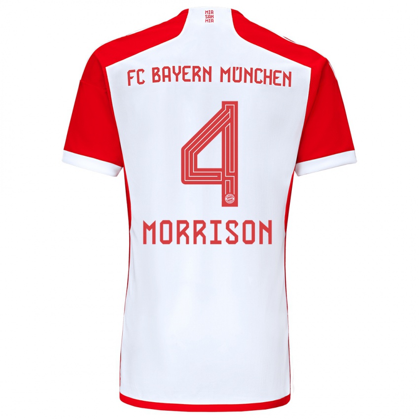 Niño Camiseta Liam Morrison #4 Rojo Blanco 1ª Equipación 2023/24 La Camisa Argentina
