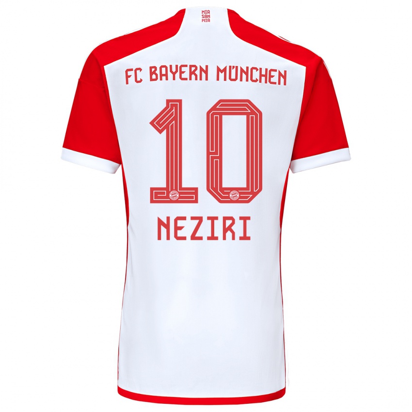 Niño Camiseta Behar Neziri #10 Rojo Blanco 1ª Equipación 2023/24 La Camisa Argentina