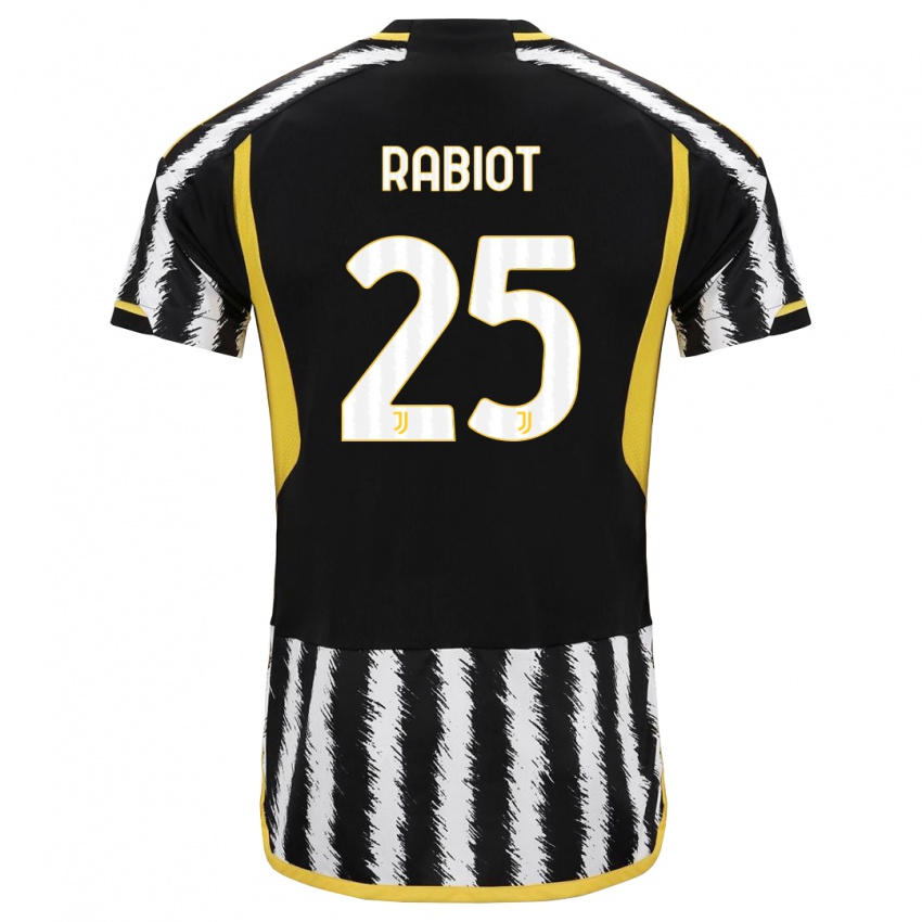 Niño Camiseta Adrien Rabiot #25 Blanco Negro 1ª Equipación 2023/24 La Camisa Argentina