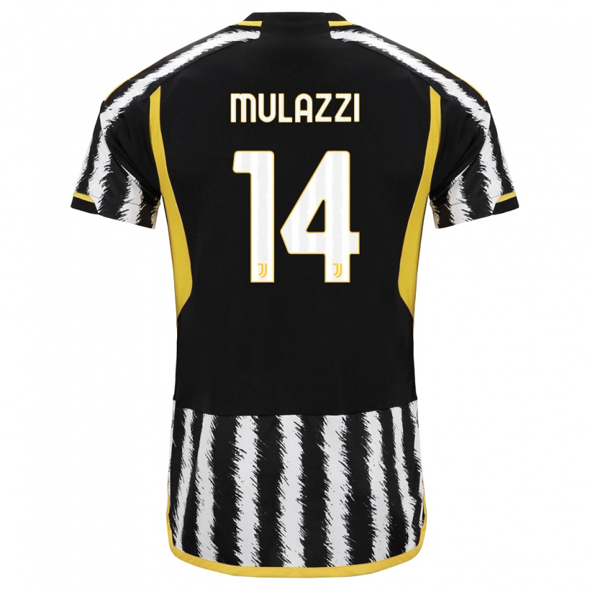 Niño Camiseta Gabriele Mulazzi #14 Blanco Negro 1ª Equipación 2023/24 La Camisa Argentina