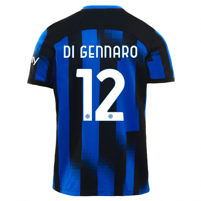 Niño Camiseta Raffaele Di Gennaro #12 Azul Negro 1ª Equipación 2023/24 La Camisa Argentina