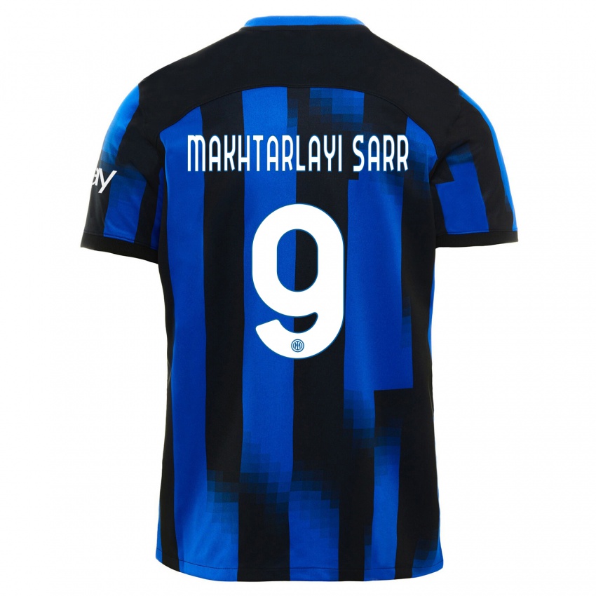 Niño Camiseta Amadou Makhtarlayi Sarr #9 Azul Negro 1ª Equipación 2023/24 La Camisa Argentina