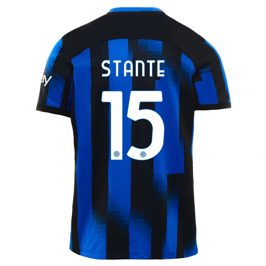 Niño Camiseta Francesco Stante #15 Azul Negro 1ª Equipación 2023/24 La Camisa Argentina