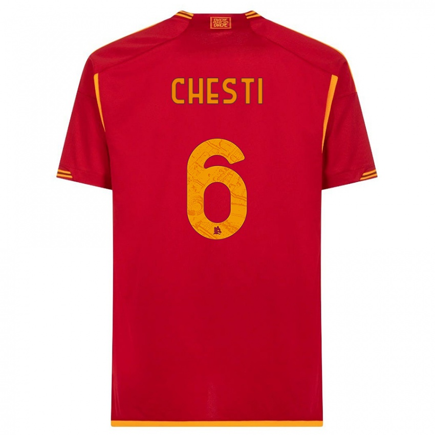 Niño Camiseta Francesco Chesti #6 Rojo 1ª Equipación 2023/24 La Camisa Argentina