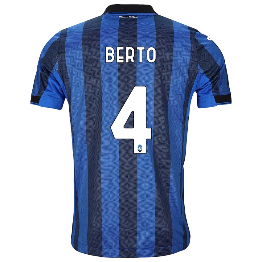 Niño Camiseta Gabriele Berto #4 Azul Negro 1ª Equipación 2023/24 La Camisa Argentina