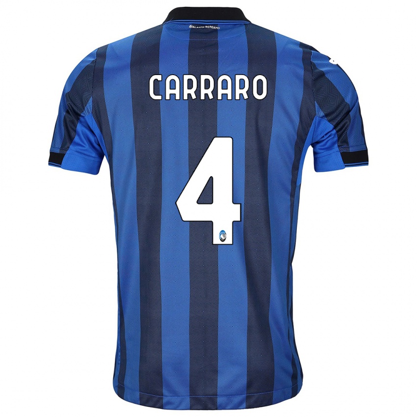 Niño Camiseta Marco Carraro #4 Azul Negro 1ª Equipación 2023/24 La Camisa Argentina