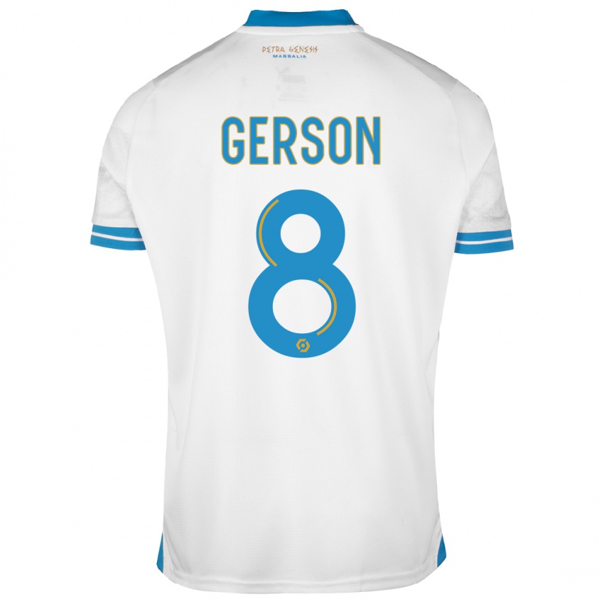 Niño Camiseta Gerson #8 Blanco 1ª Equipación 2023/24 La Camisa Argentina