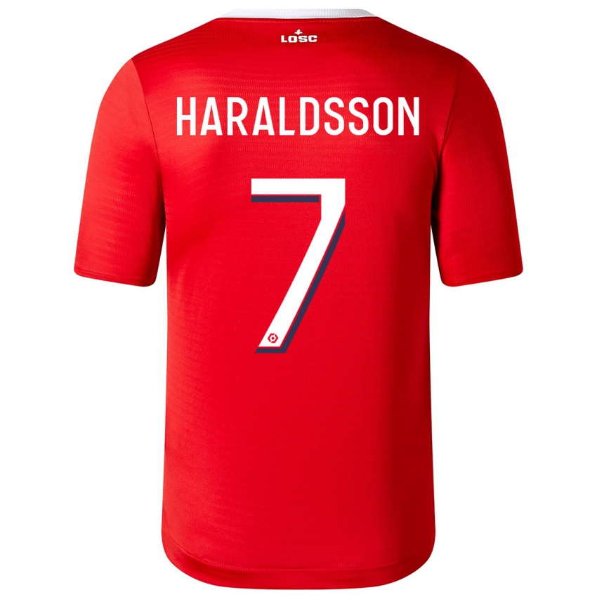 Niño Camiseta Hákon Arnar Haraldsson #7 Rojo 1ª Equipación 2023/24 La Camisa Argentina