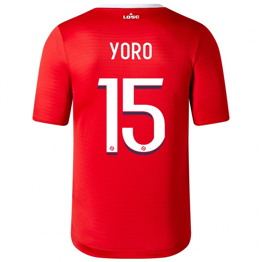 Niño Camiseta Leny Yoro #15 Rojo 1ª Equipación 2023/24 La Camisa Argentina