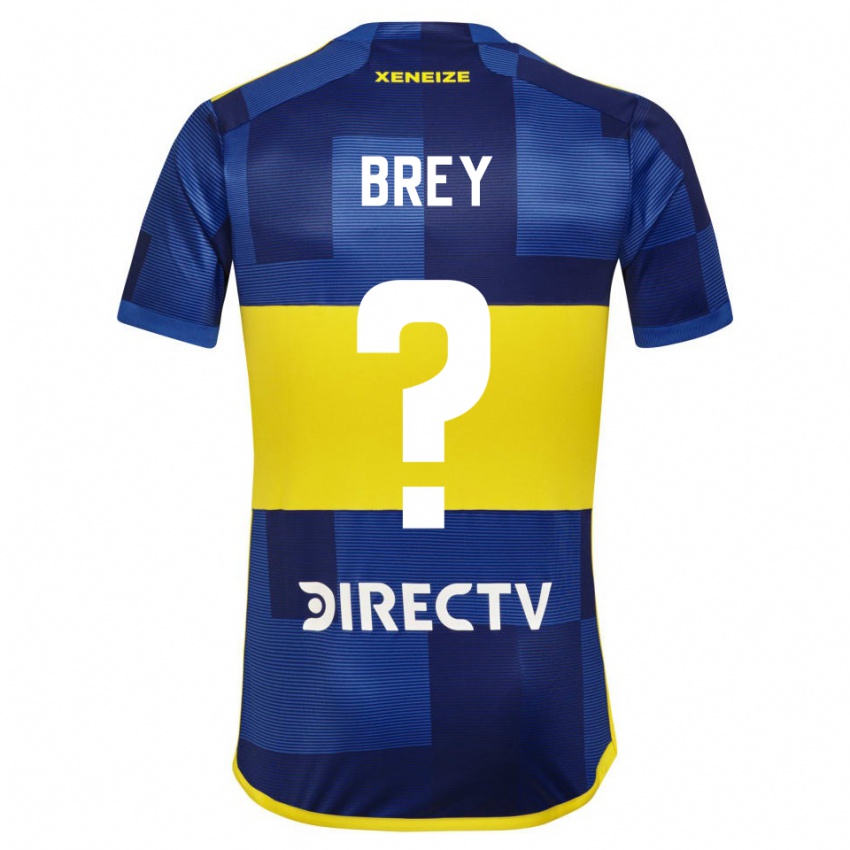 Niño Camiseta Leandro Brey #0 Azul Oscuro Amarillo 1ª Equipación 2023/24 La Camisa Argentina