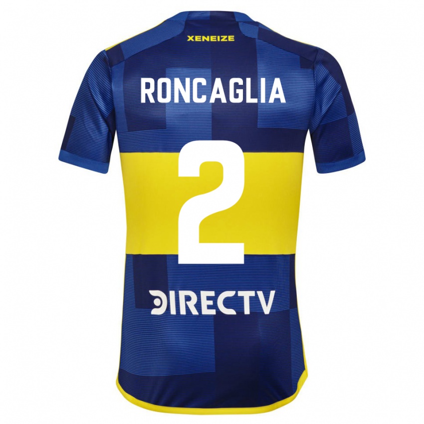 Niño Camiseta Facundo Roncaglia #2 Azul Oscuro Amarillo 1ª Equipación 2023/24 La Camisa Argentina