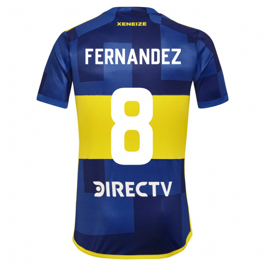 Niño Camiseta Guillermo Fernandez #8 Azul Oscuro Amarillo 1ª Equipación 2023/24 La Camisa Argentina