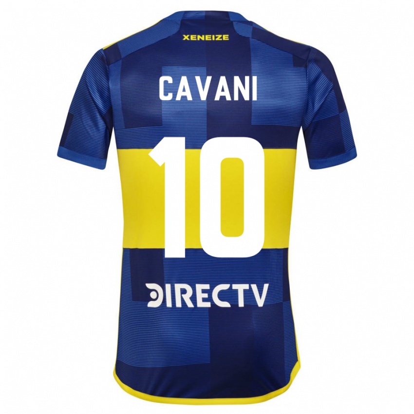 Niño Camiseta Edinson Cavani #10 Azul Oscuro Amarillo 1ª Equipación 2023/24 La Camisa Argentina