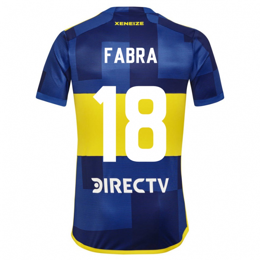 Niño Camiseta Frank Fabra #18 Azul Oscuro Amarillo 1ª Equipación 2023/24 La Camisa Argentina