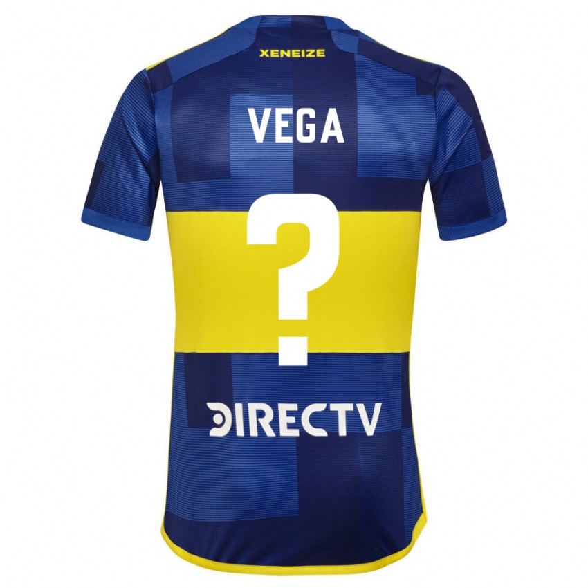 Niño Camiseta Gabriel Vega #0 Azul Oscuro Amarillo 1ª Equipación 2023/24 La Camisa Argentina