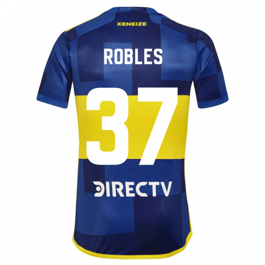 Niño Camiseta Sebastian Diaz Robles #37 Azul Oscuro Amarillo 1ª Equipación 2023/24 La Camisa Argentina