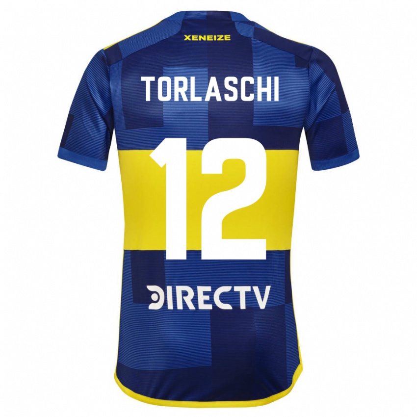 Niño Camiseta Lucas Torlaschi #12 Azul Oscuro Amarillo 1ª Equipación 2023/24 La Camisa Argentina