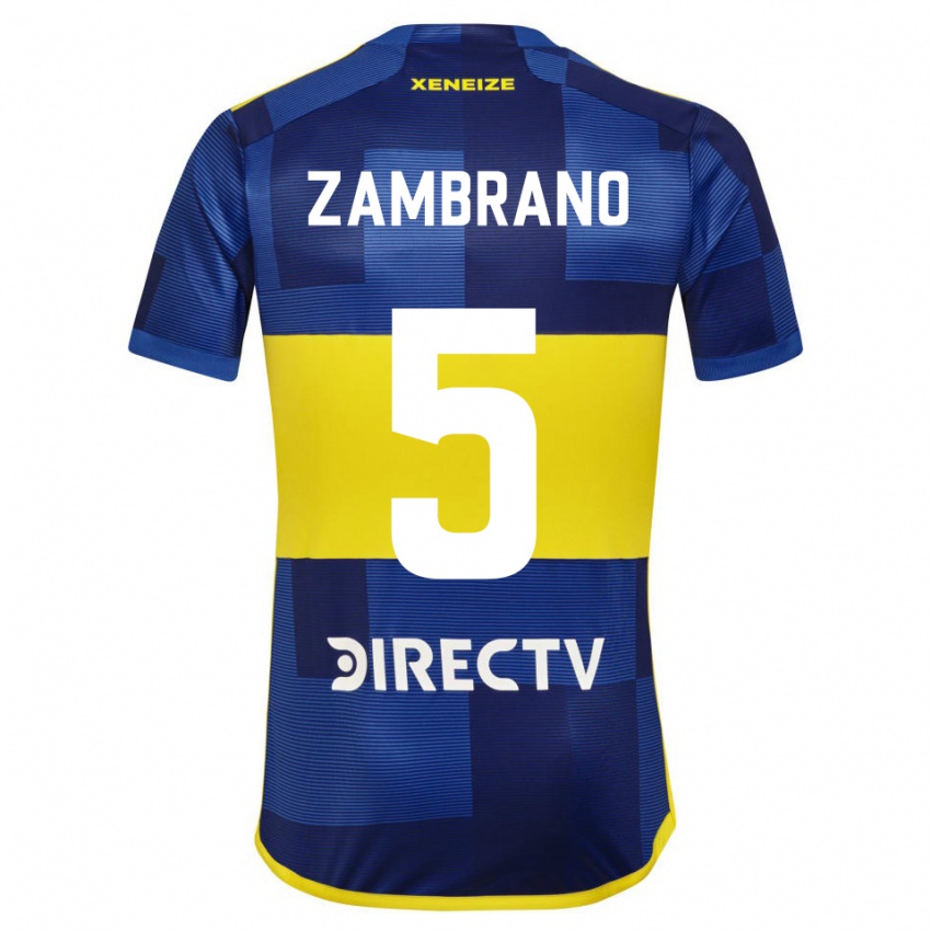Niño Camiseta Carlos Zambrano #5 Azul Oscuro Amarillo 1ª Equipación 2023/24 La Camisa Argentina