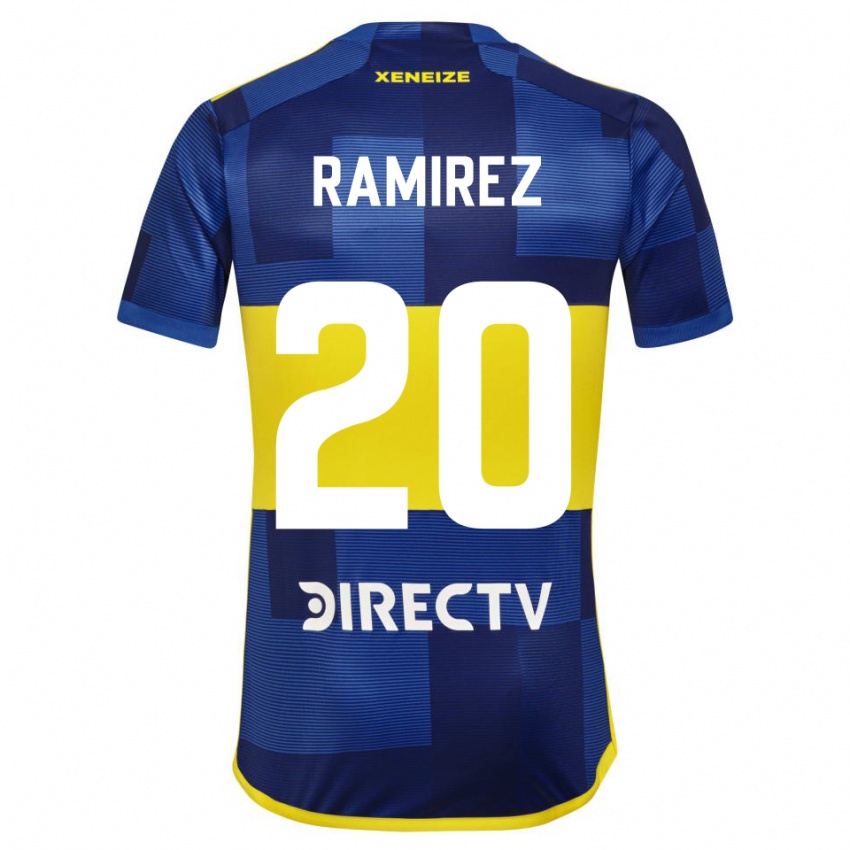 Niño Camiseta Juan Edgardo Ramirez #20 Azul Oscuro Amarillo 1ª Equipación 2023/24 La Camisa Argentina
