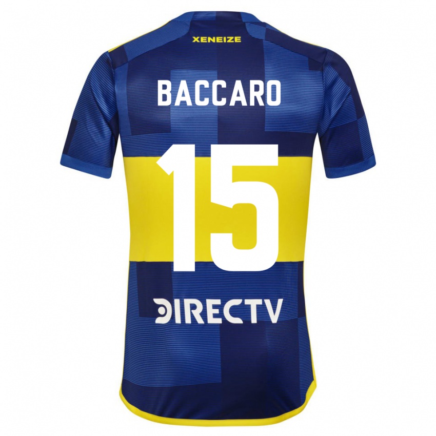 Niño Camiseta Camila Baccaro #15 Azul Oscuro Amarillo 1ª Equipación 2023/24 La Camisa Argentina