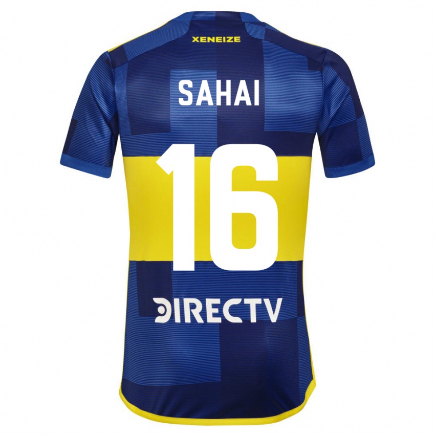 Niño Camiseta Veer Sahai #16 Azul Oscuro Amarillo 1ª Equipación 2023/24 La Camisa Argentina
