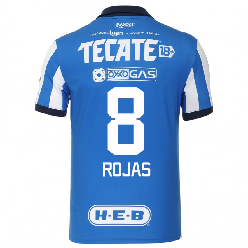 Niño Camiseta Joao Rojas #8 Azul Blanco 1ª Equipación 2023/24 La Camisa Argentina