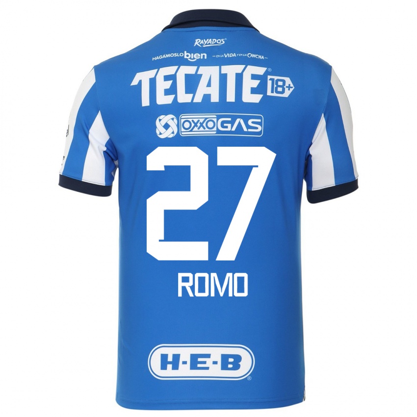Niño Camiseta Luis Romo #27 Azul Blanco 1ª Equipación 2023/24 La Camisa Argentina