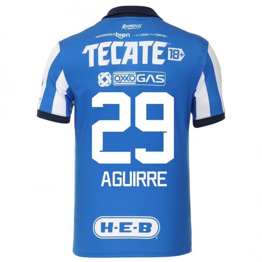 Niño Camiseta Rodrigo Aguirre #29 Azul Blanco 1ª Equipación 2023/24 La Camisa Argentina
