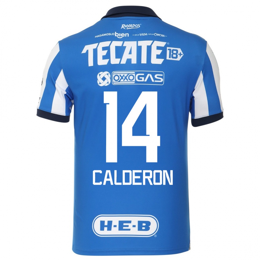 Niño Camiseta Alejandra Calderon #14 Azul Blanco 1ª Equipación 2023/24 La Camisa Argentina