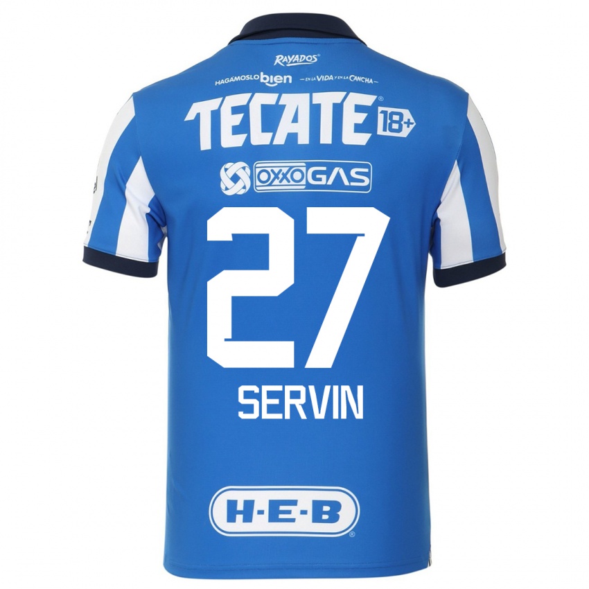 Niño Camiseta Fatima Servin #27 Azul Blanco 1ª Equipación 2023/24 La Camisa Argentina