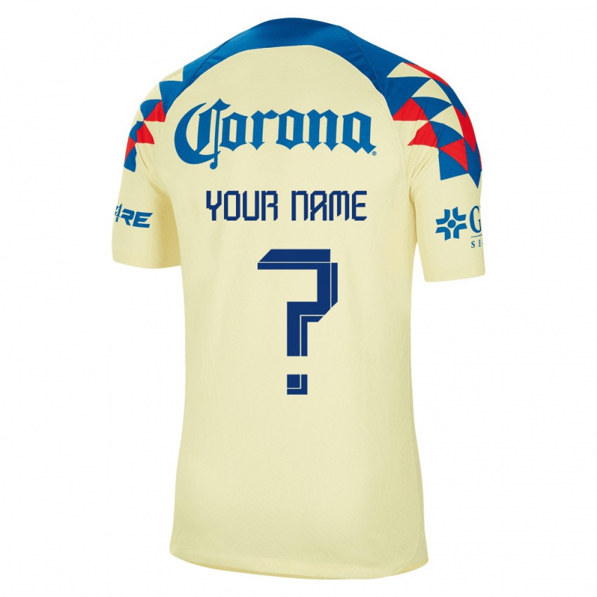 Niño Camiseta Su Nombre #0 Amarillo 1ª Equipación 2023/24 La Camisa Argentina