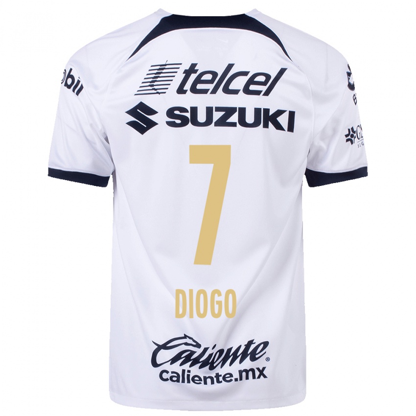Niño Camiseta Diogo #7 Blanco 1ª Equipación 2023/24 La Camisa Argentina