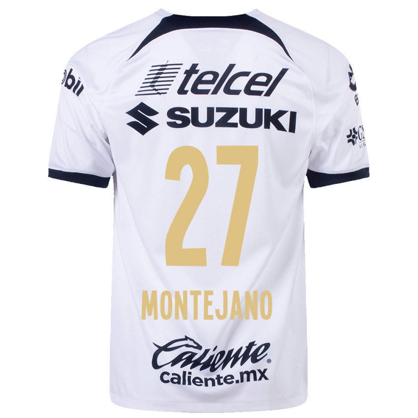 Niño Camiseta Emanuel Montejano #27 Blanco 1ª Equipación 2023/24 La Camisa Argentina