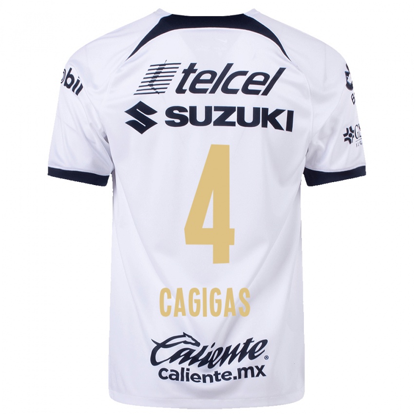 Niño Camiseta Deneva Cagigas #4 Blanco 1ª Equipación 2023/24 La Camisa Argentina