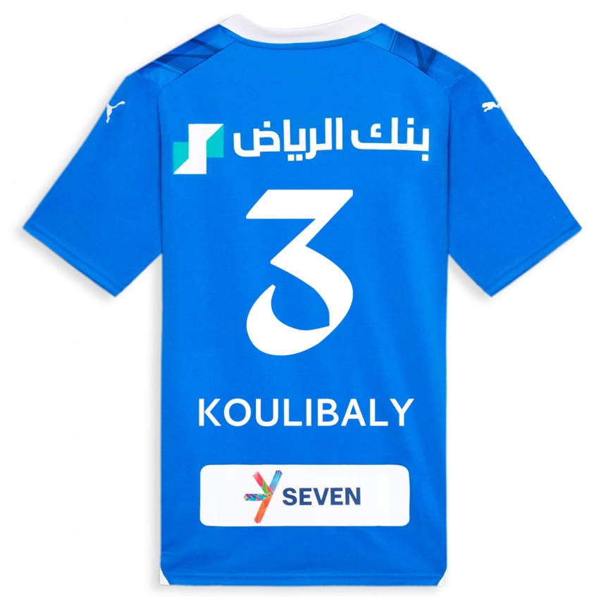 Niño Camiseta Kalidou Koulibaly #3 Azul 1ª Equipación 2023/24 La Camisa Argentina