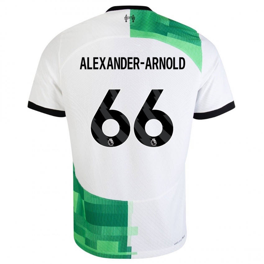 Niño Camiseta Trent Alexander-Arnold #66 Blanco Verde 2ª Equipación 2023/24 La Camisa Argentina