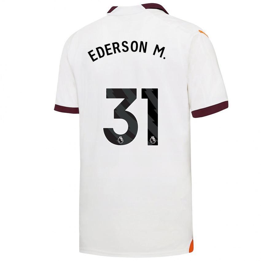 Niño Camiseta Ederson Moraes #31 Blanco 2ª Equipación 2023/24 La Camisa Argentina